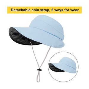 VERBELLA Blue Travel Sun Hat Visor Packable Cap NWT